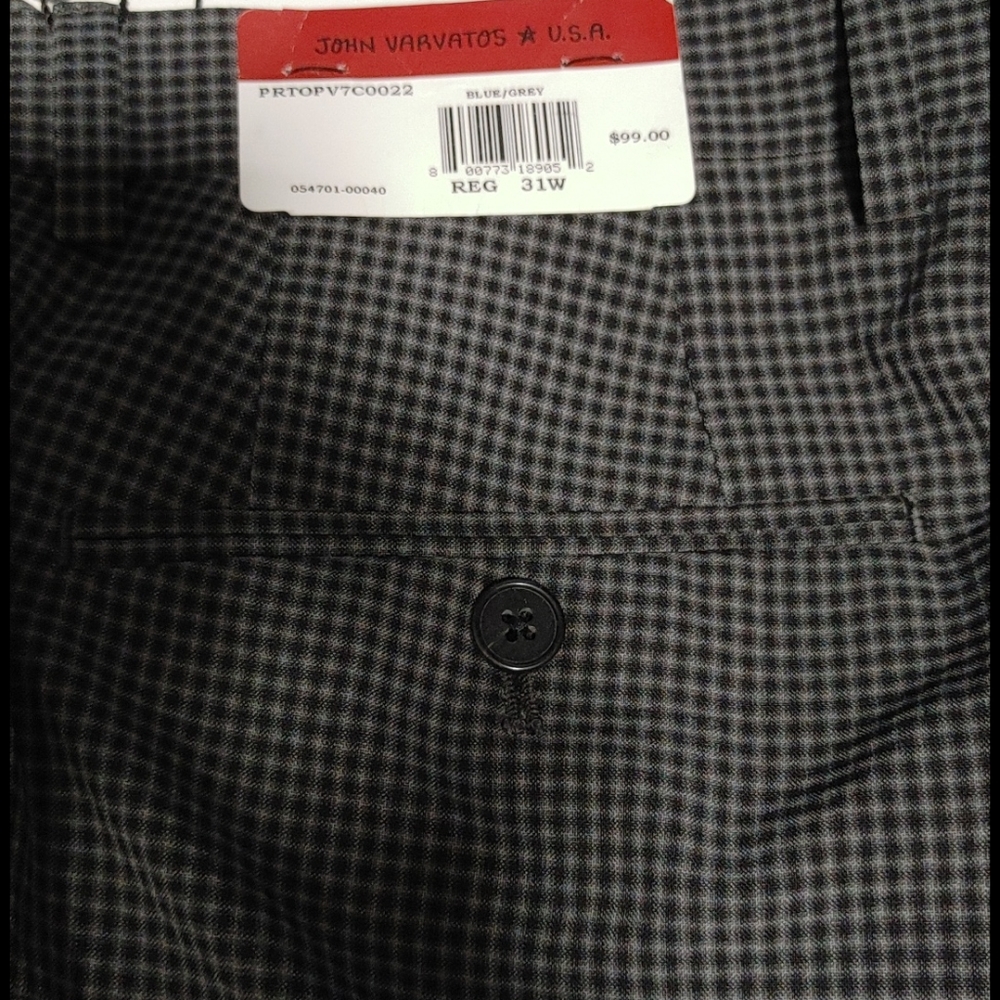 John Varvatos USA Blue/Grey Pants 31R